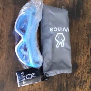 Vinca Blue Kids Swim Goggles with Case – UV Protection & Anti-Fog – Youth Size